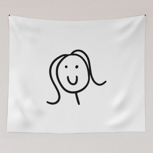 Item preview, Smiling Girl Doodle designed and sold by Foodoze Clothing.