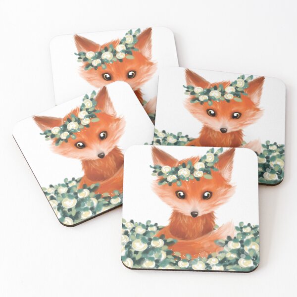 Item preview, Adorable Fox with Flowers  designed and sold by Juliemorey.