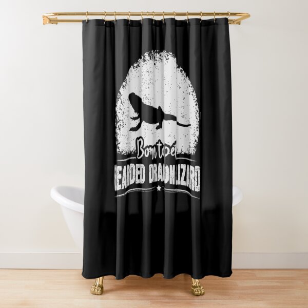 Beardie Funny Saying Born To Pet Bearded Dragon Lizard Shower Curtain