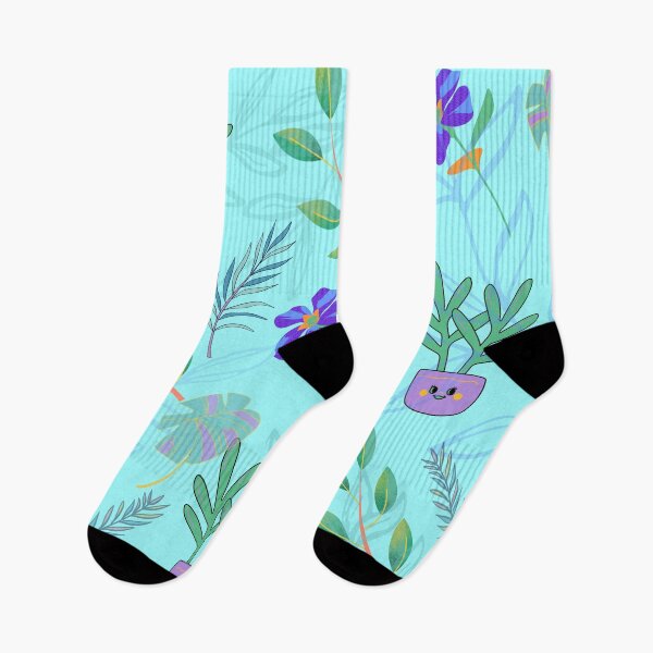 Item preview, Tropic leaves and flowers (light blue) designed and sold by ojasha.