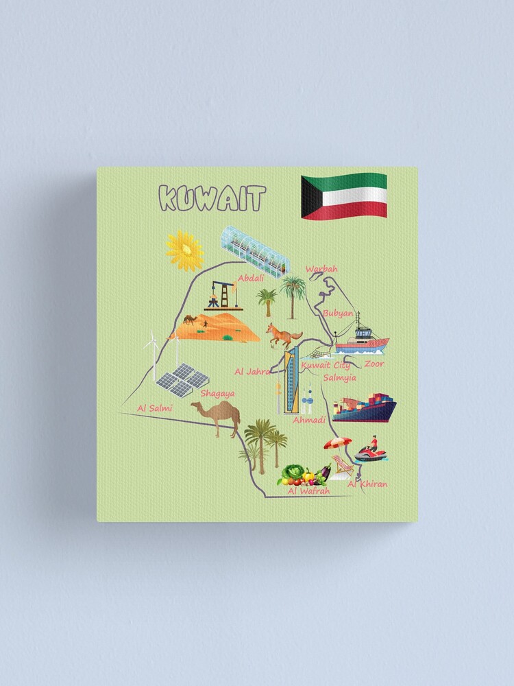 "Kuwait map destinations Landmarks tourist attractions with names of