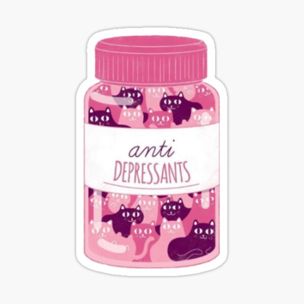 Cat Anti Depressants Sticker