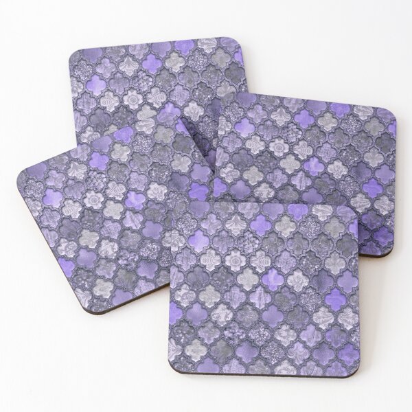 Item preview, Purple Shabby Chic Moroccan Tiles Faded Bohemian Luxury From The Sultans Palace Pastel Teal designed and sold by artsandsoul.