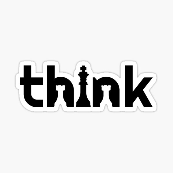 Word art chess think chess pieces Sticker