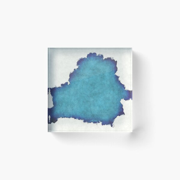 Item preview, Belarus map with drawn lines and blue watercolor illustration designed and sold by Ingo Menhard.