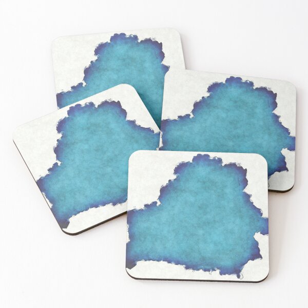 Item preview, Belarus map with drawn lines and blue watercolor illustration designed and sold by Ingo Menhard.