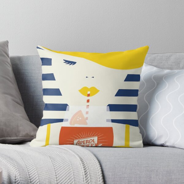 /portrait of woman and aperol spritz Poster Throw Pillow