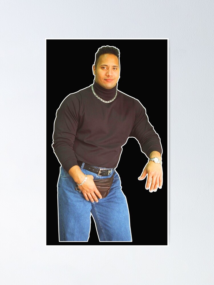 the rock with a turtleneck