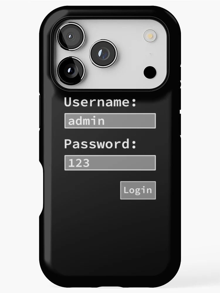 Thumbnail 1 of 4, iPhone Case, Login Form, Username Admin Password 123, Software Developer, Software Engineer, Computer Science, Programmer, Programming Humor designed and sold by Max-Wear.