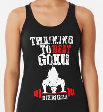 Training, Goku zu schlagen lustiges Gag-Hemd für Männer und Frauen Tanktop für Frauen