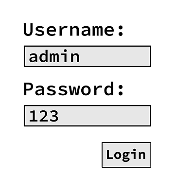 Artwork thumbnail, Login Form, Username Admin Password 123, Software Developer, Software Engineer, Computer Science, Programmer, Programming Humor, Light by Max-Wear