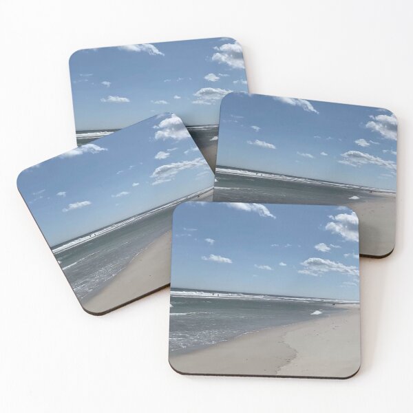 Item preview, Summer In The Air Sky Scattered Puffy White Clouds Warm Ocean Water Sandy Beach in New Jersey designed and sold by NadeenInspires.