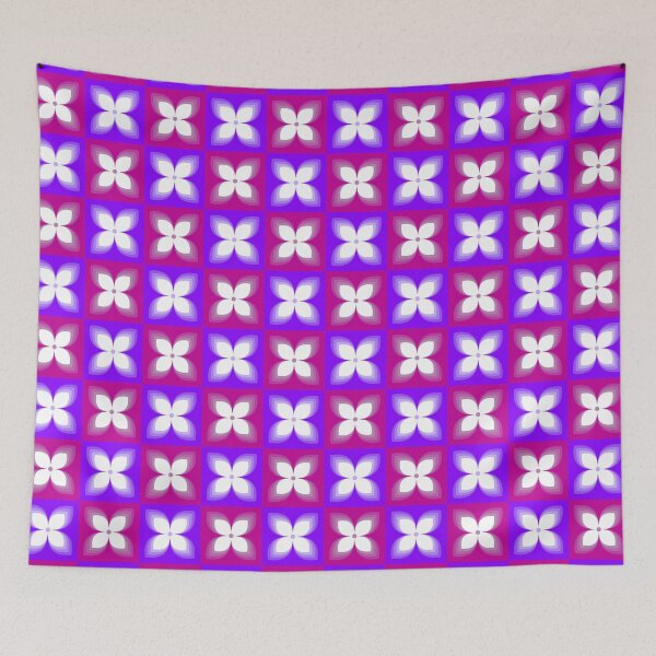 Item preview, Geometric four petal purplish abstract flowers designed and sold by FlamesandFrost.