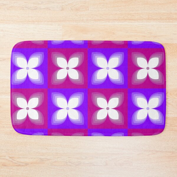 Item preview, Geometric four petal purplish abstract flowers designed and sold by FlamesandFrost.