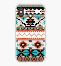 Native american seamless tribal pattern with geometric elements iPhone Case