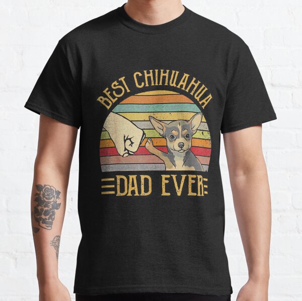 Best Chihuahua Dad Ever Retro Vintage Sunset Classic T-Shirt