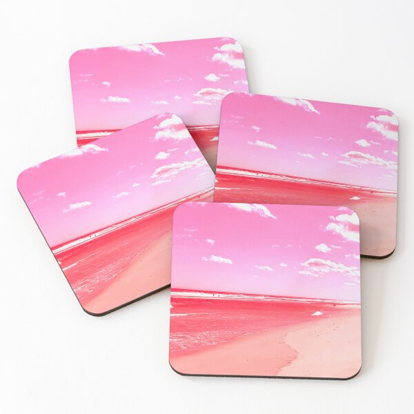 Item preview, Summer In The Air Sky Reflection Scattered Puffy White Clouds Against Pastel Hues Warm Ocean Water Sandy Beach in New Jersey designed and sold by NadeenInspires.