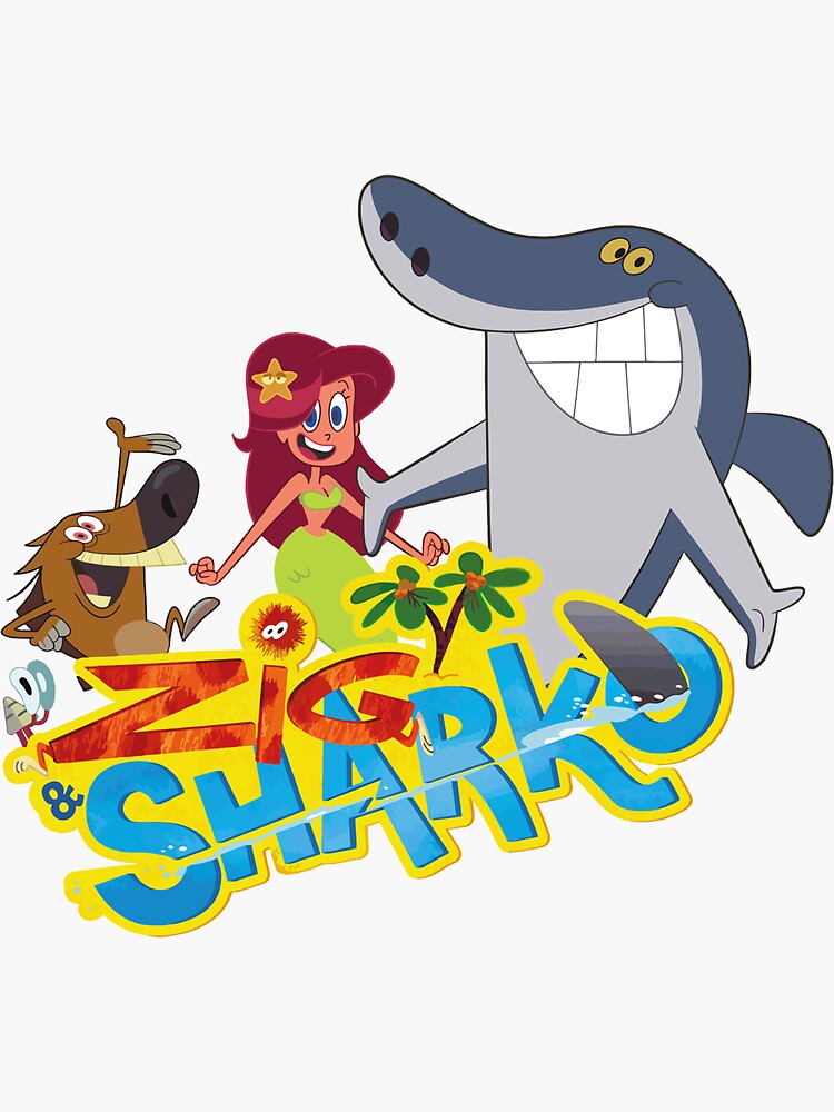 Zig And Sharko Logo Artwork Sticker By Susanhoger Redbubble