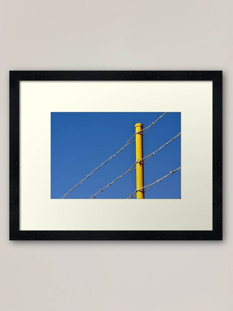 Alternate view of Yellow on Blue Framed Art Print