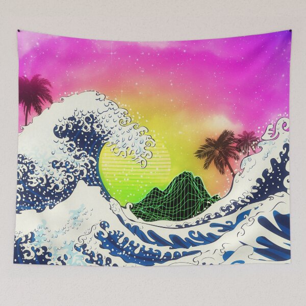 Item preview, Big waves and palm trees designed and sold by AnnArtshock.