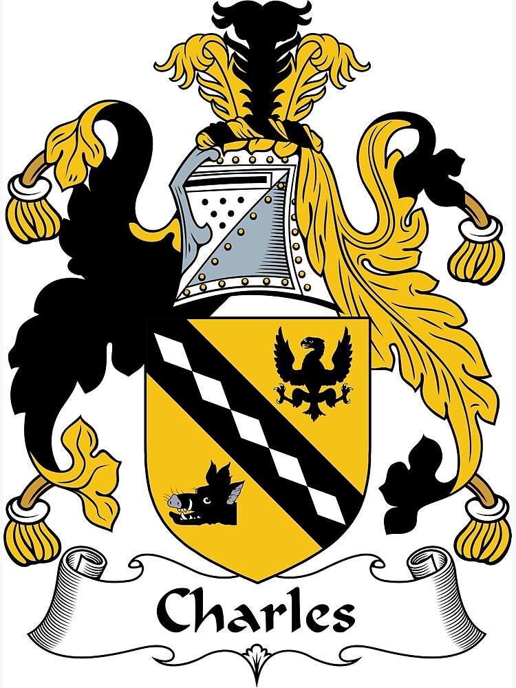 Lámina fotográfica «Escudo de armas de Charles / Cresta de la familia