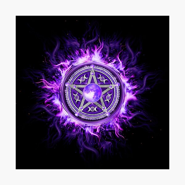 Item preview, Purple Moon Pentagram designed and sold by k9printart.