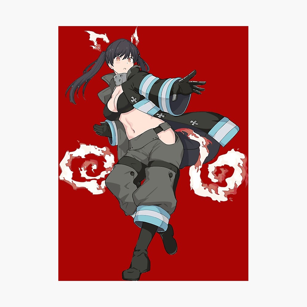 tamaki-kotatsu-fire-force-minimalist-anime-print-uniform-version-poster