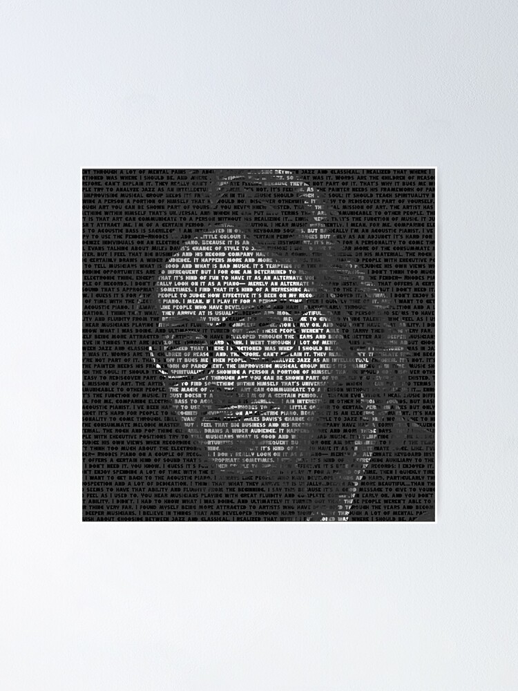 "Bill Evans Quotes Black/White Word Art" Poster for Sale by LeafyPrints