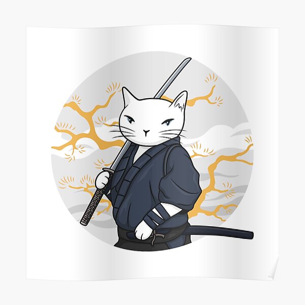 Posters Sur Le Theme Samoura C3 Af De Chat Redbubble