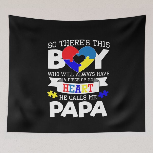 Item preview, Autistic Boy Papa Shirt Autism Awareness Piece Of My Heart designed and sold by HammonArt.