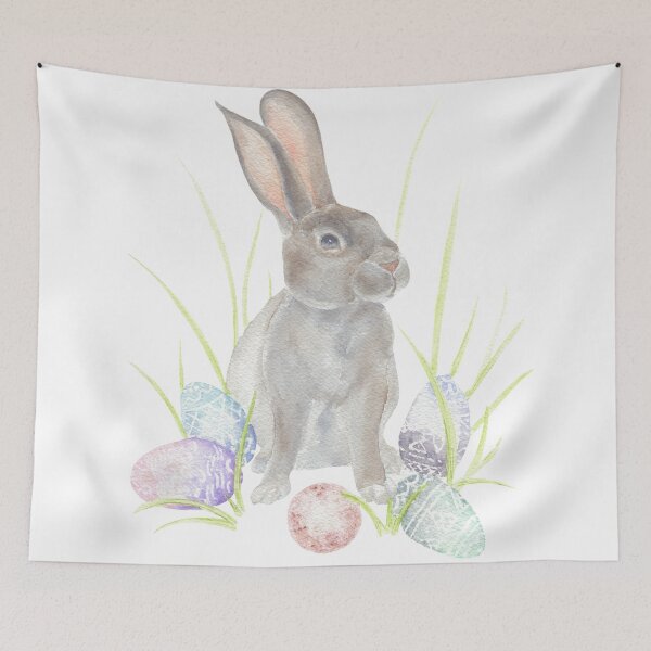 Item preview, Easter Bunny with Pastel Eggs designed and sold by paintingbetween.