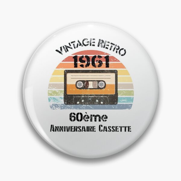 Item preview, 60ème Anniversaire Cassette Vintage Retro 1961 60 Ans Cadeau  designed and sold by GalaxyStoreDZ.