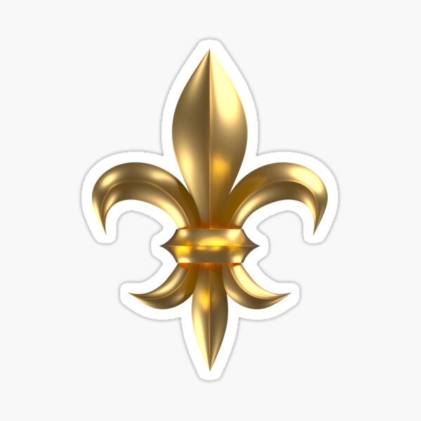 Fleur de Lys / Fleur de Lis 3D-Gold-Look Sticker