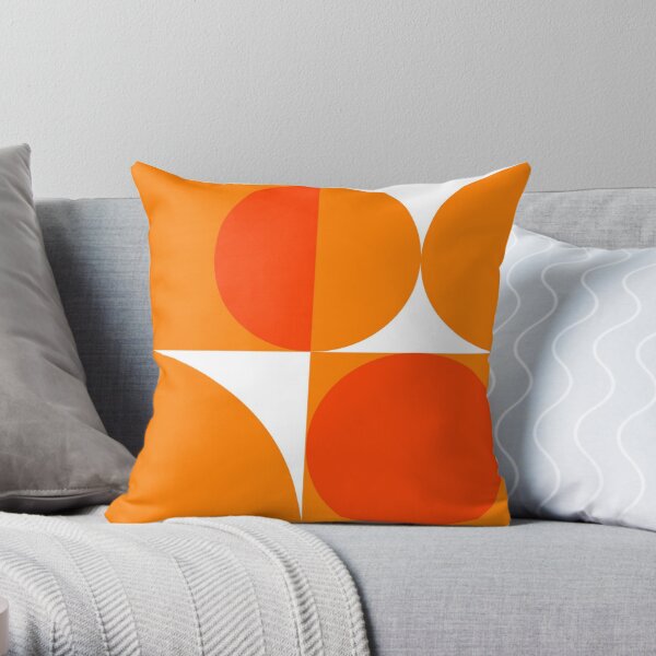 Orange Bauhaus Throw Pillow