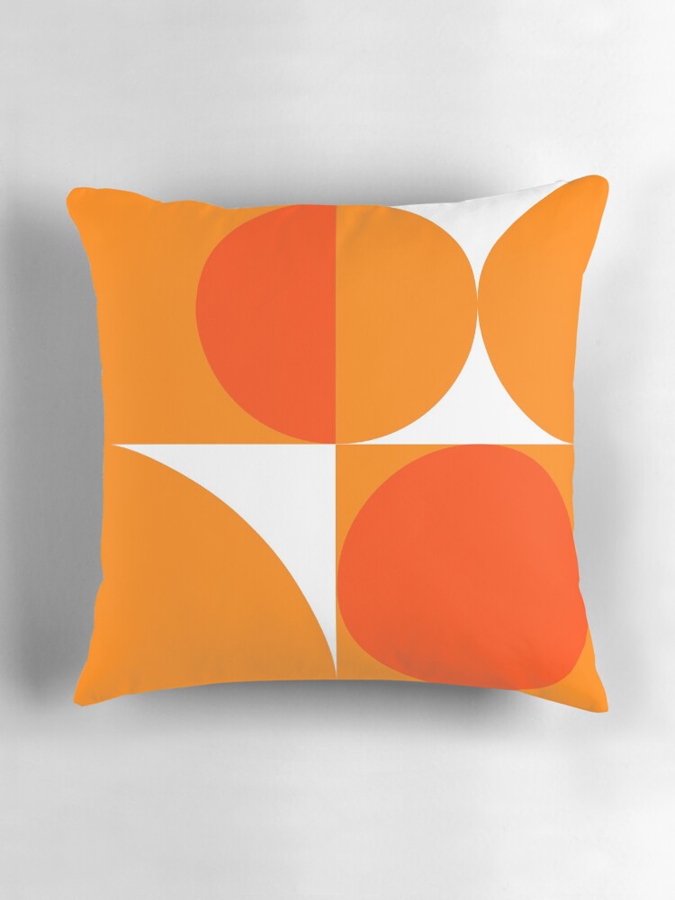 Thumbnail 3 of 4, Pillow, Orange Bauhaus designed and sold by davidmm99.