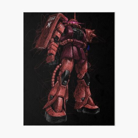 Zaku 2 “Char Aznable” Custom Art Board Print