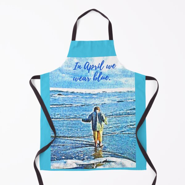Item preview, In April We Wear Blue- Gorgeous autism awareness shirt with a beautiful beach and impressionist background T-Shirt designed and sold by CristalleLisa.