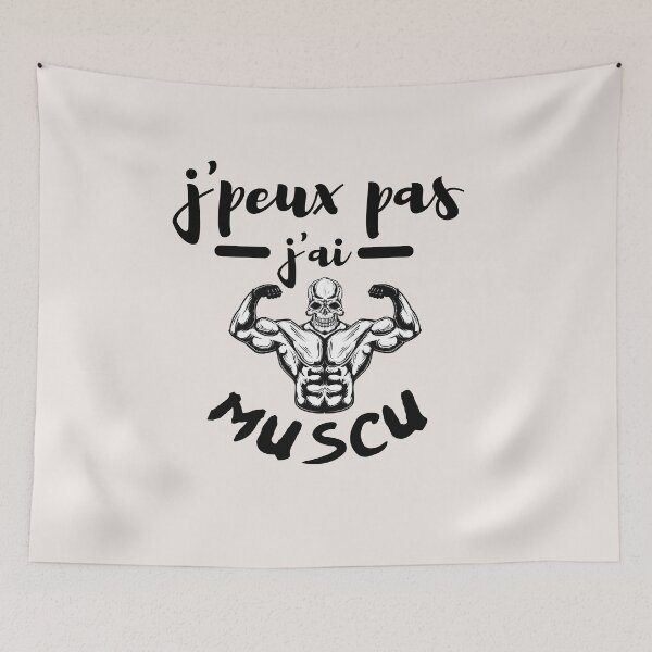 Aperçu de l'œuvre j'peux pas j'ai muscu | cadeaux de gym | créée et vendue par store7azzouzi.