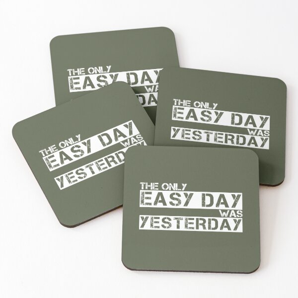 Item preview, The only easy day was yesterday White, green - motivational designed and sold by Honest-Quotes.