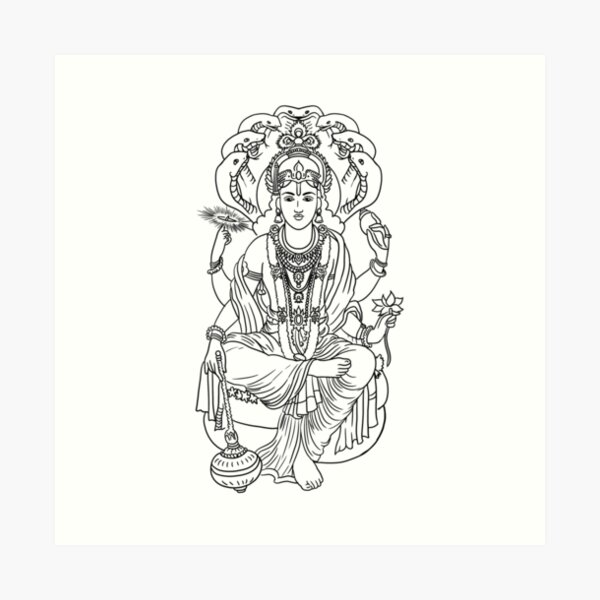 Pencil sketch of Lord Vishnu | Pencil sketch, Humanoid sketch, Drawings