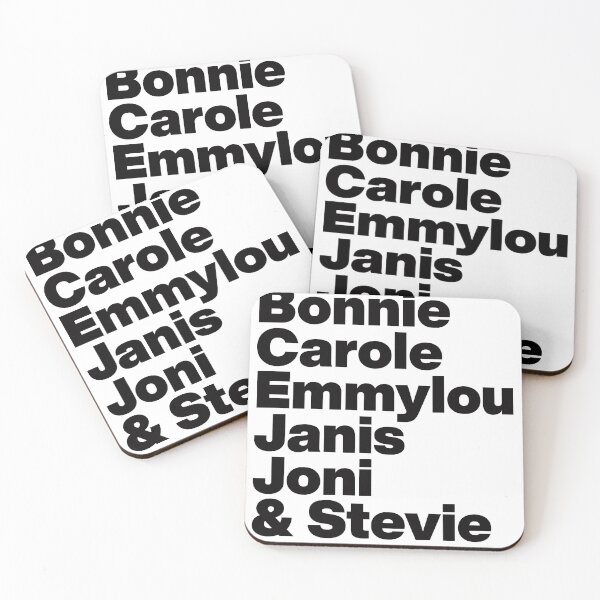 Item preview, Female Singer Songwriters - Bonnie Carole Emmylou Janis Joni and Stevie - Black Text designed and sold by TypeHaus™.
