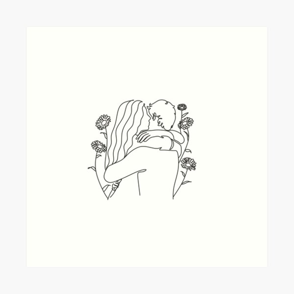 Abstract Couple Line Art Romantic Poster Couple One Line Art Body Couple  One Line Drawing Love Line Art Print Hugs Line Art Minimalist 