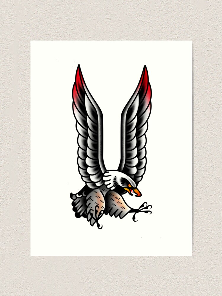 USA American Bald Eagle vintage Sailor Jerry Inspired Traditional Tattoo  Poster | eBay