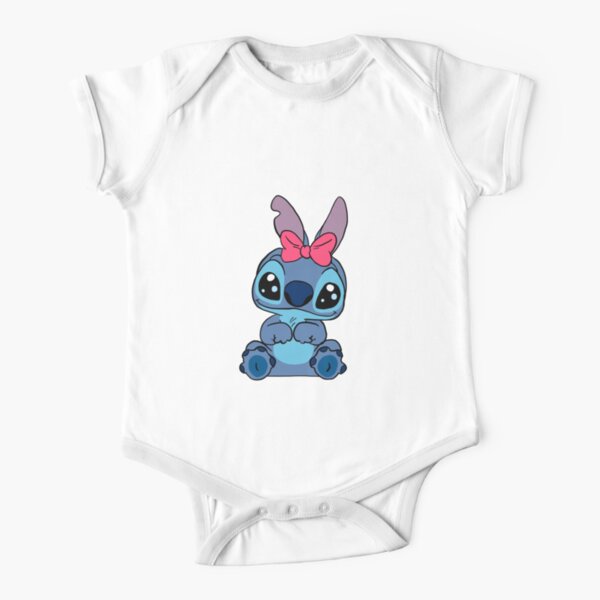 Adorable Stitch Experiment 626 in Diapers and Pacifier as Newborn