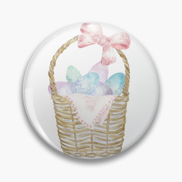 Item preview, Easter Basket with Pastel Eggs designed and sold by paintingbetween.