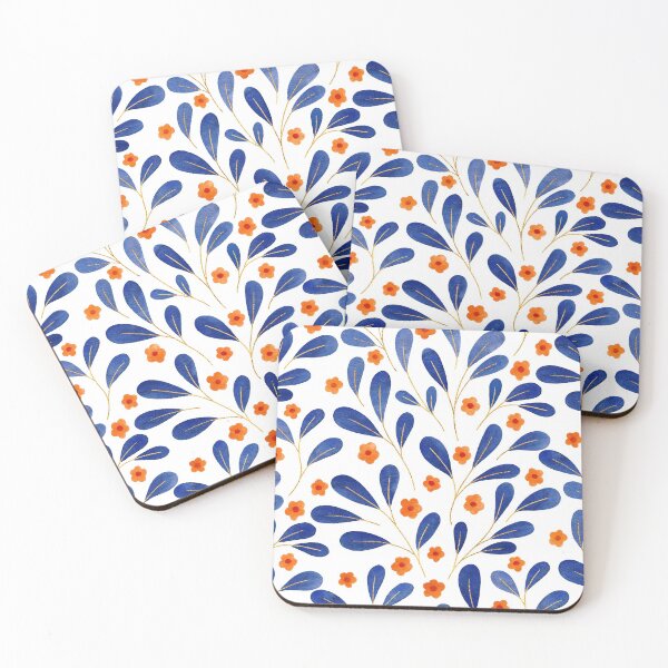 Item preview, Springtime Floral | Blue and Orange designed and sold by RebeccaFlaherty.