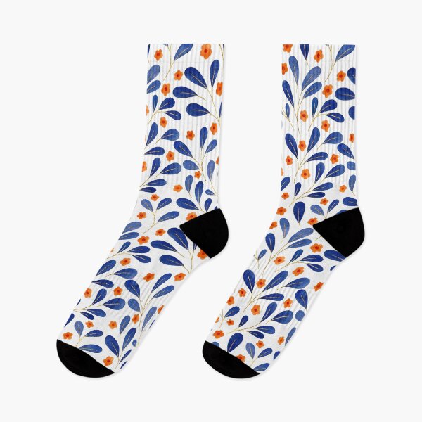 Item preview, Springtime Floral | Blue and Orange designed and sold by RebeccaFlaherty.