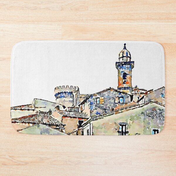 Item preview, Bracciano: foreshortening village with tower and bell tower designed and sold by Giuseppe Cocco.