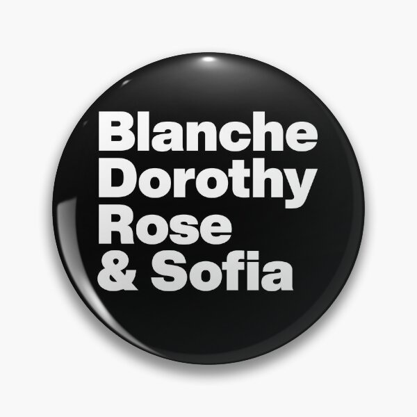 Aperçu de l'œuvre Golden Girls - Blanche Dorothy Rose et Sofia - Texte blanc créée et vendue par TypeHaus™.