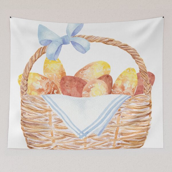 Item preview, Easter Basket with Vintage Style Eggs designed and sold by paintingbetween.